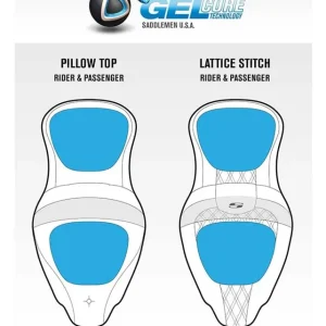 Saddlemen Roadsofa LS Lattice Stitch 2-Up Seat For Harley Touring 2008-2025 Black Stitch / Standard / With Backre... [Previously Installed] Free Shipping