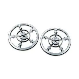 Shop Now Kuryakyn Chrome Zombie Front Fairing Speaker Grills for Harley FLH/T 14-17