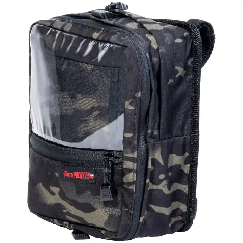 Holiday Sale Moto Pockets - Handlebar Utility Bag - Black Camo