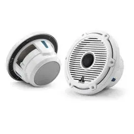 JL Audio 7.7-Inch Marine Coaxial Speakers Gloss White Classic Grill Black Mesh Weekend Sale
