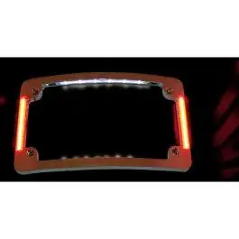 No Minimum Order Custom Dynamics TF06-B Black All-In-One Tri-Radius Horizantal License Plate Frame