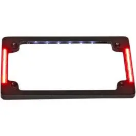 Custom Dynamics Black Tri Horizonal Motorcycle Plate Frames Flush Mount Leds Hot Deal
