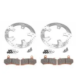 Flash Sale Ground Stainless Enforcer 11.8" Front Rotors FA409V Brake Pads 14-22 Harley FL