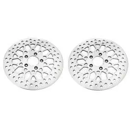 DNA High Polished Mesh Dual Front 11.5 Disc Rotors Harley Touring 00-07 (Pair) Low Price