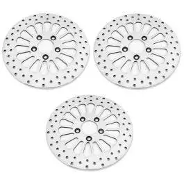 DNA Polished Super Spoke Dual Front & Rear 11.5 Disc Rotors Harley Touring 00-07 Popular