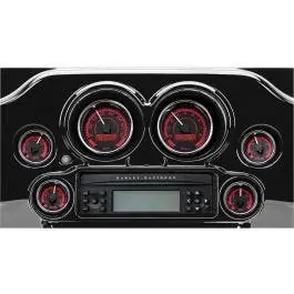 Cheap Dakota Digital MVX-8204-KR-C MVX-8K 2 Gauge Plug Black/Red Chrome Bezels 04-13