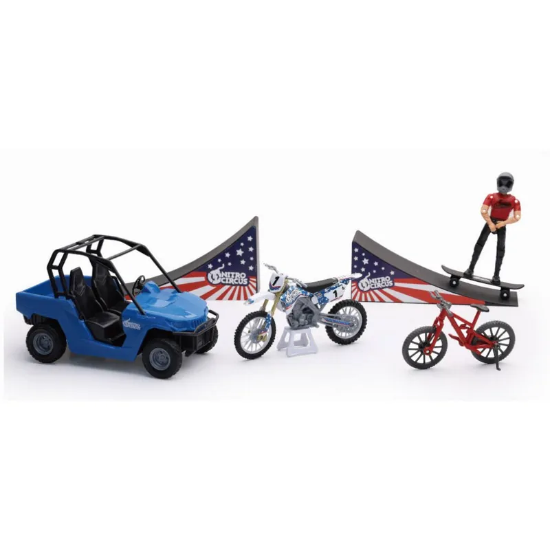 Professional Grade New-Ray Toys Nitro Circus Playset, 1:18 Scale